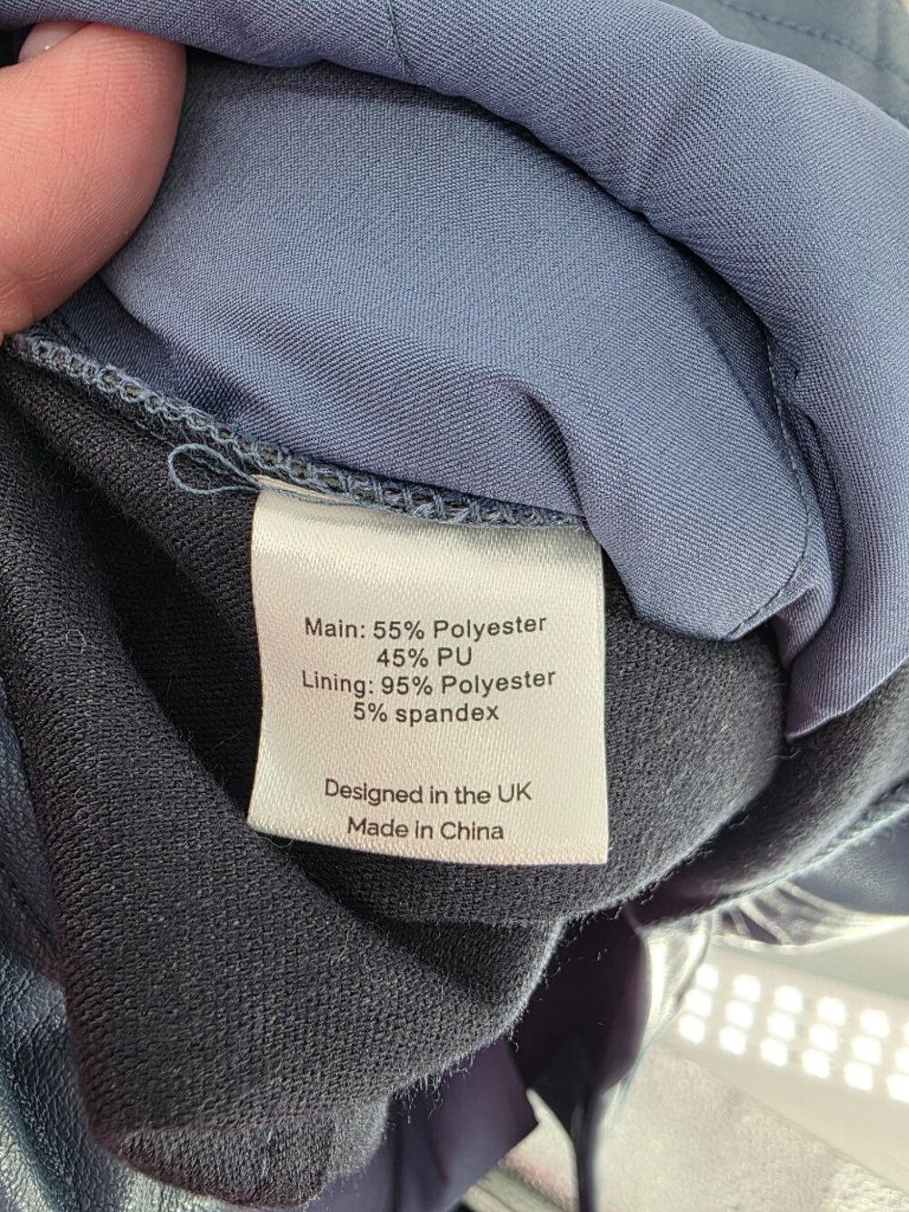 SLA Blue Vegan Leather Pants Size S Straight Leg Trousers - Picture 5 of 5